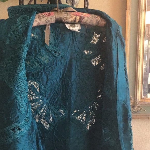 Sandy Starkman Appliqué Jacket 100% Silk - Picture 12 of 12